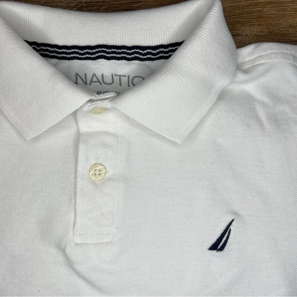 Nautica Boys Classic Black and White Polo Shirts, Size S (8)